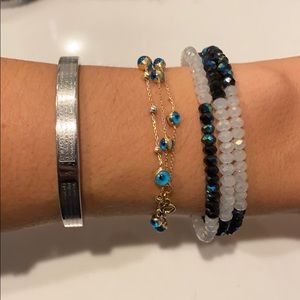 Cute bangle bracelet black, green & white.